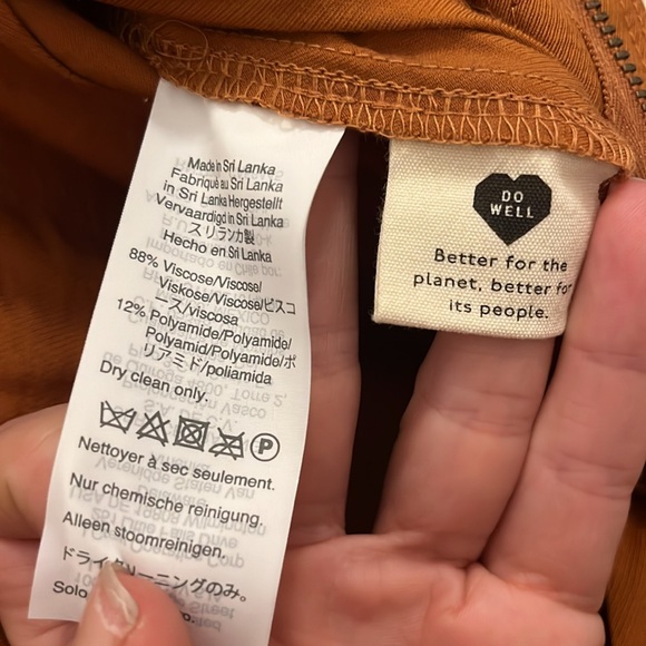 Ochre drawstring pants, paperbag waist - Picture 8 of 8